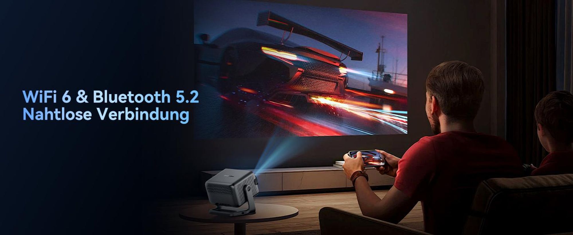 Blackview PV1000 Max, 1000 ANSI-Lumen, 1080p FHD, VIDAA OS, Dolby Audio 12W, 6-in-1 TOF AF, 40-150 Zoll, MT9660, WiFi 5+BT 5.0, AirPlay 2, 360° Gimbal