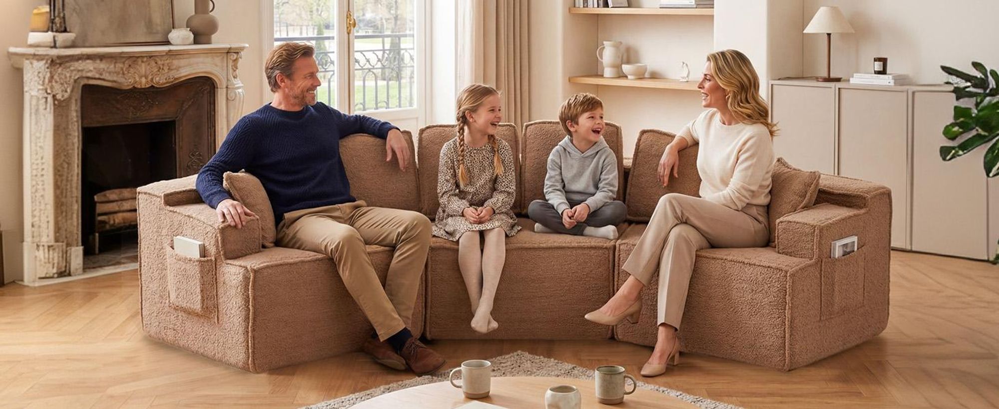 COMHOMA Sofa, modulares Schlafsofa, Polstersofa, 3-Sitzer Sofa, Flexible Sektionscouch,mit Aufbewahrungstasche, Couch mit schlaffunktion, Keine Montag