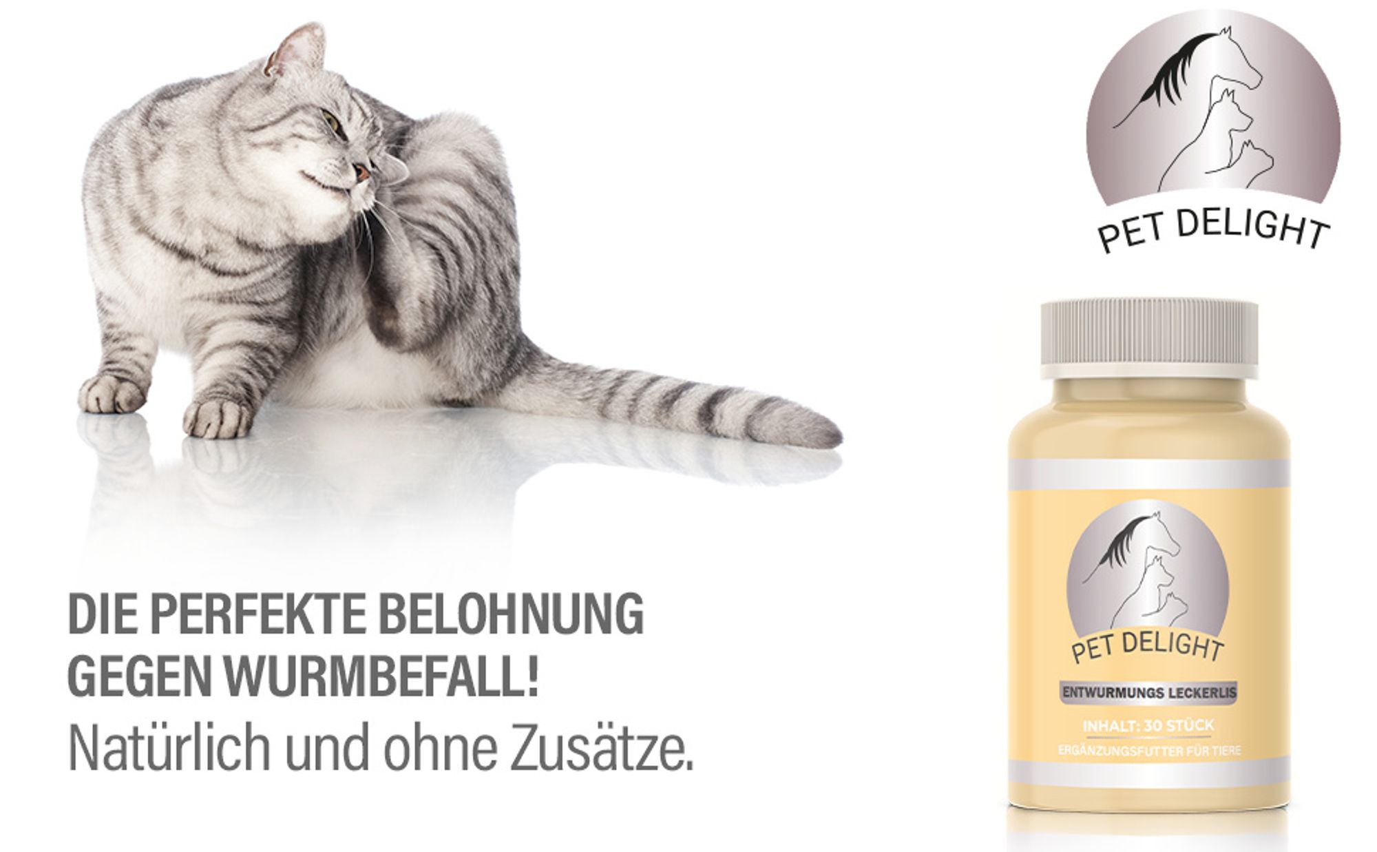 Pet Delight® Wurm Leckerli – Wurmmittel Hund – entwurmen für Hunde – mit natürlichen Inhaltsstoffen – Einfach anzuwenden - Wurmkur - 30 Stück