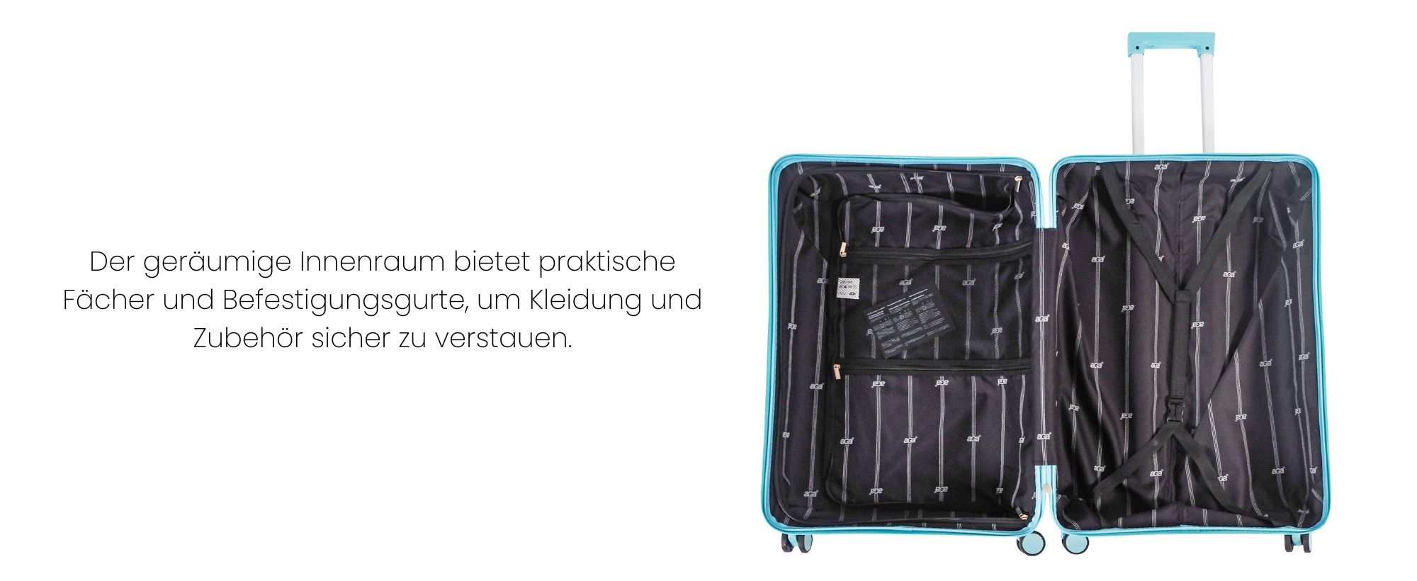 Aga Travel Kofferset 2-teilig MR4673 – Trolley Koffer 66L & 93L in Rosa/Blau – Hartschale ABS+PC mit TSA-Schloss & 360° Rollen, leicht & robust