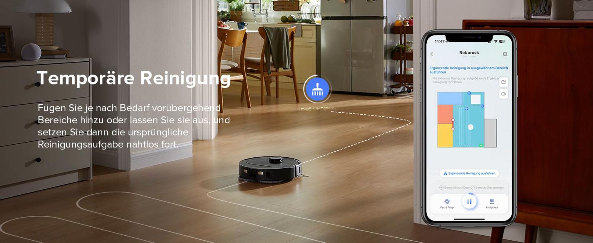 Roborock QV 35A Saugroboter mit Wischfunktion&Hebarem Wischmopp, 8.000pa(Upgrade von Qrevo/Qrevo S/Qrevo plus),Anti-Verfilzungsbürste, All-in-One Dock