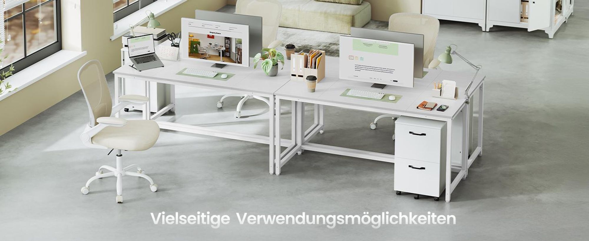 VASAGLE Tisch, Computertisch, Bürotisch, 160 x 60 x 76 cm, ahornweiß-perlweiß