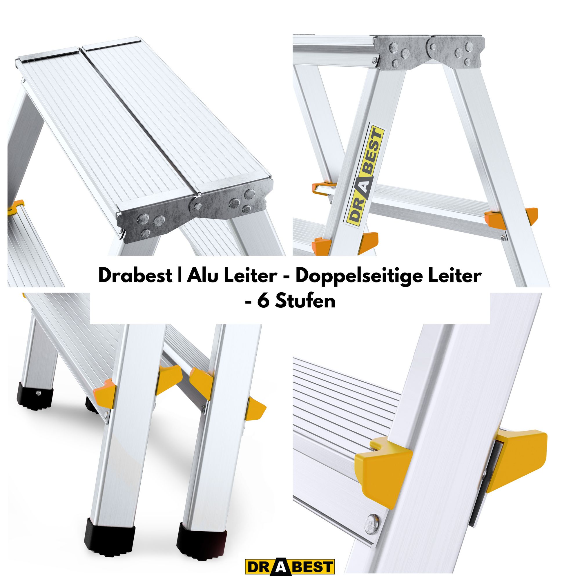 DRABEST, Leiter, Leitern, Leiter, Aluminiumleiter, Klappleiter, doppelseitige Leiter, trittleiter