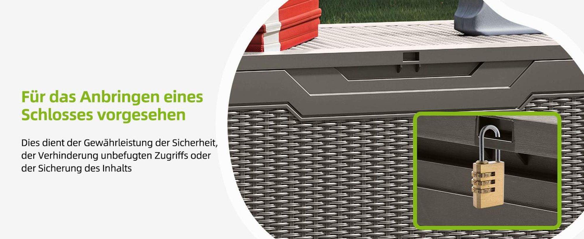 YITAHOME Gartenbox Auflagenbox 380 L Aufbewahrungsbox Kissenbox, Wasserdicht, 115x55x58,5 cm, Für Sitzauflagen Gartengeräte