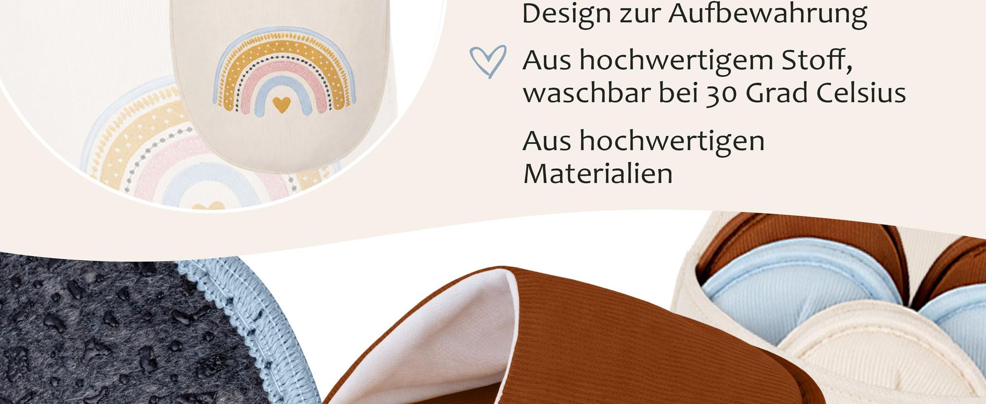 ONVAYA® Premium Gästehausschuhe Set Regenbogen | Waschbare Gästepantoffeln Rutschfest & Komfortabel | 5 Paar stilvolle Hausschuhe für Gäste | Slipper