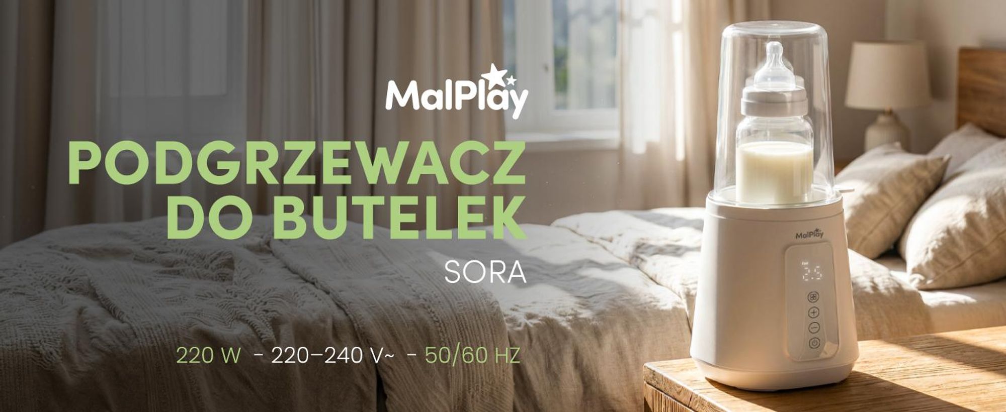 Podgrzewacz do butelek ze sterylizatorem i funkcją rozmrażania oraz przymywaniem temperatury