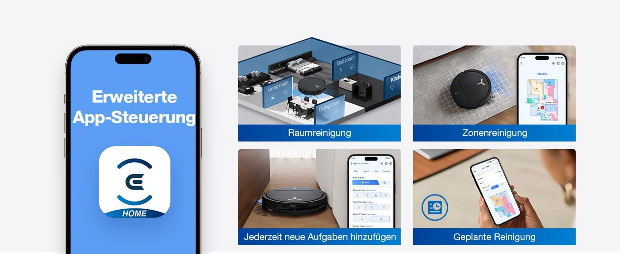 ECOVACS DEEBOT T50 PRO Omni Gen3 Care kit Staubsauger Roboter mit Wischfunktion (Enthält 2 zusätzliche Wischpads, 3 Filter und 3 Staubbeutel) Schwarz