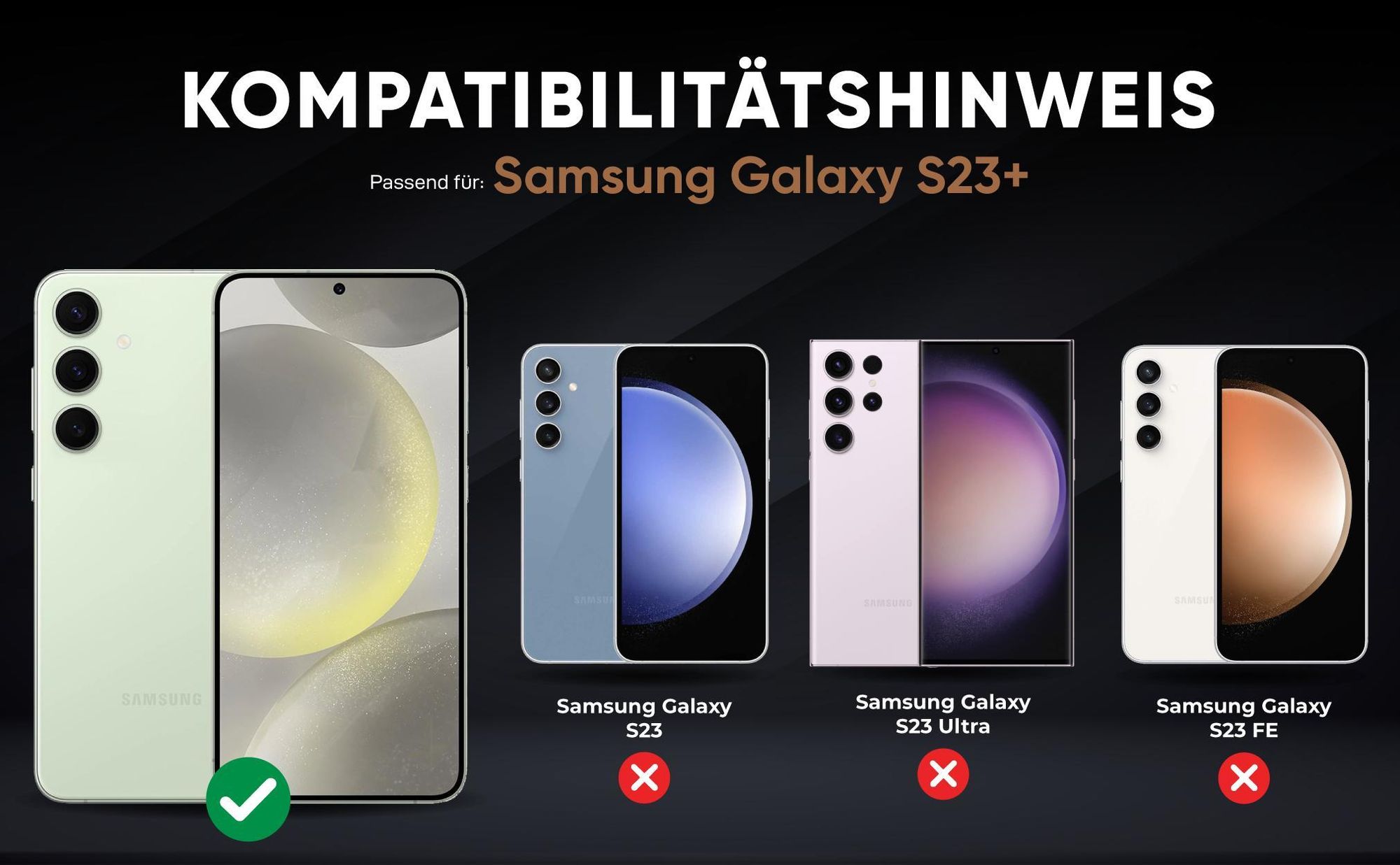 Kompatibilitätshinweise Hülle für Samsung Galaxy S23+