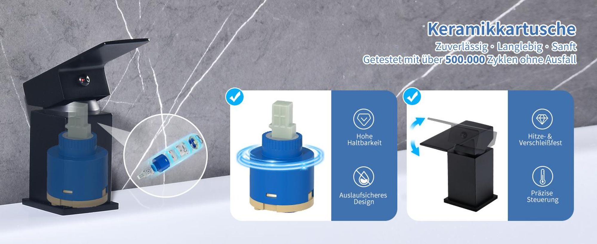 Homelody Badewannenarmatur 4 Loch Schwarz, Badewanne wasserhahn Duschset mit Armatur Handbrause Wasserfall Wannenarmatur