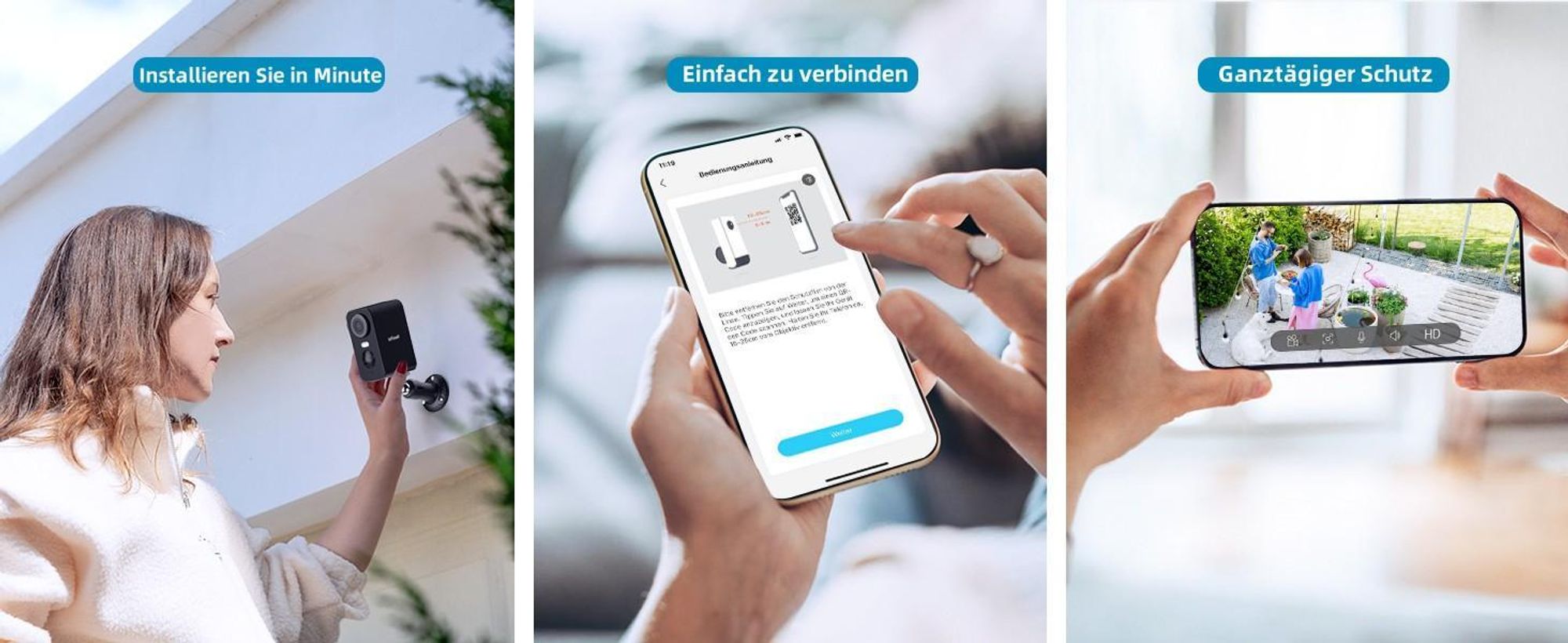 ieGeek 2K Überwachungskamera Aussen Akku Wlan IP Kamera Farbige Nachtsicht