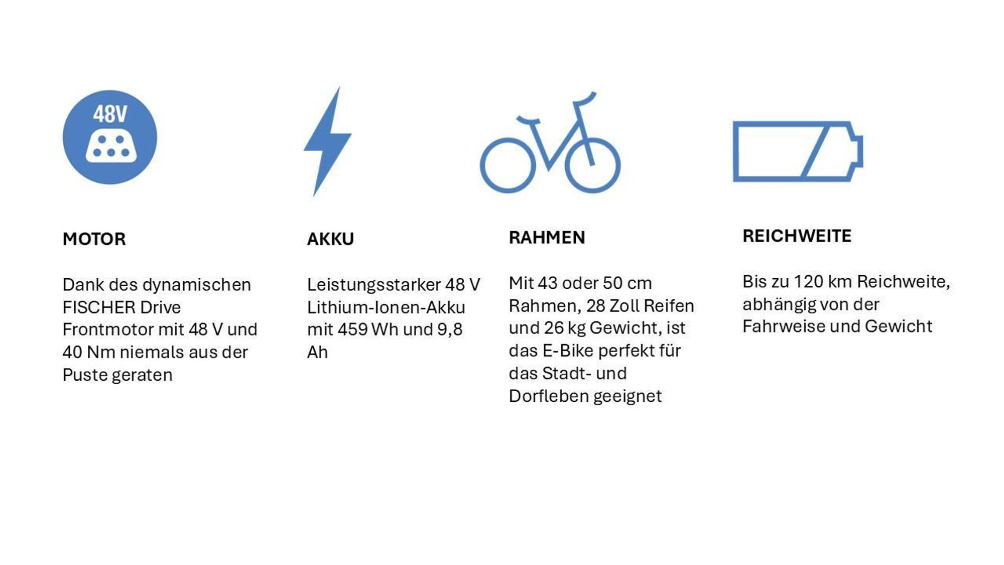 FISCHER E-Bike City CITA 2403 ACTIVE, Rahmenhöhe 50 cm, Akku 459 Wh, Frontmotor, Nabenschaltung