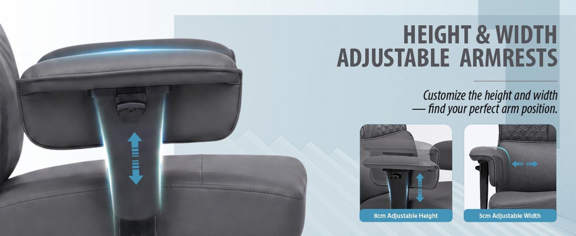 Sedia da gaming GTPLAYER, sedia ergonomica da ufficio con poggiatesta regolabile, supporto lombare ampio, seduta larga 54 cm, inclinazione da 90° a 150°, capacità di carico fino a 180 kg