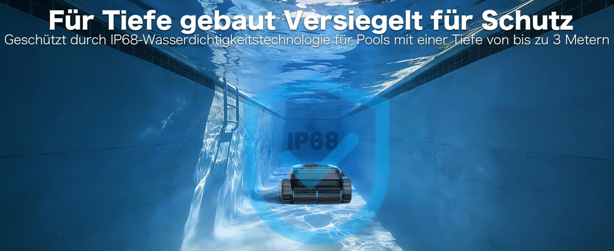 AIRROBO CP20 Poolroboter Kabellos Poolsauger Autoparken und Wandklettern, 3 Motoren 120 Min, für Boden/ Wand/Wasserlinie