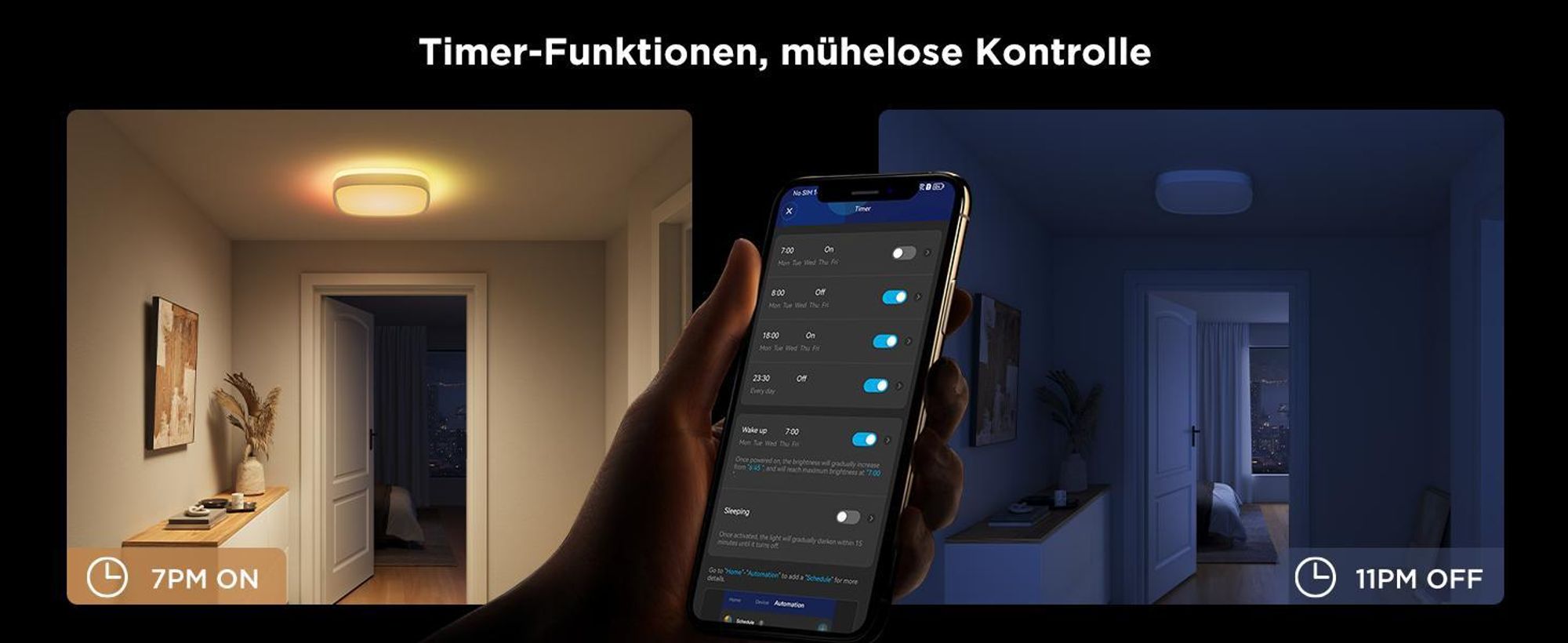Govee Deckenlampe RGBIC Smart, 2400LM Deckenlampe Schlafzimmer mit 16 Millionen DIY Farben
