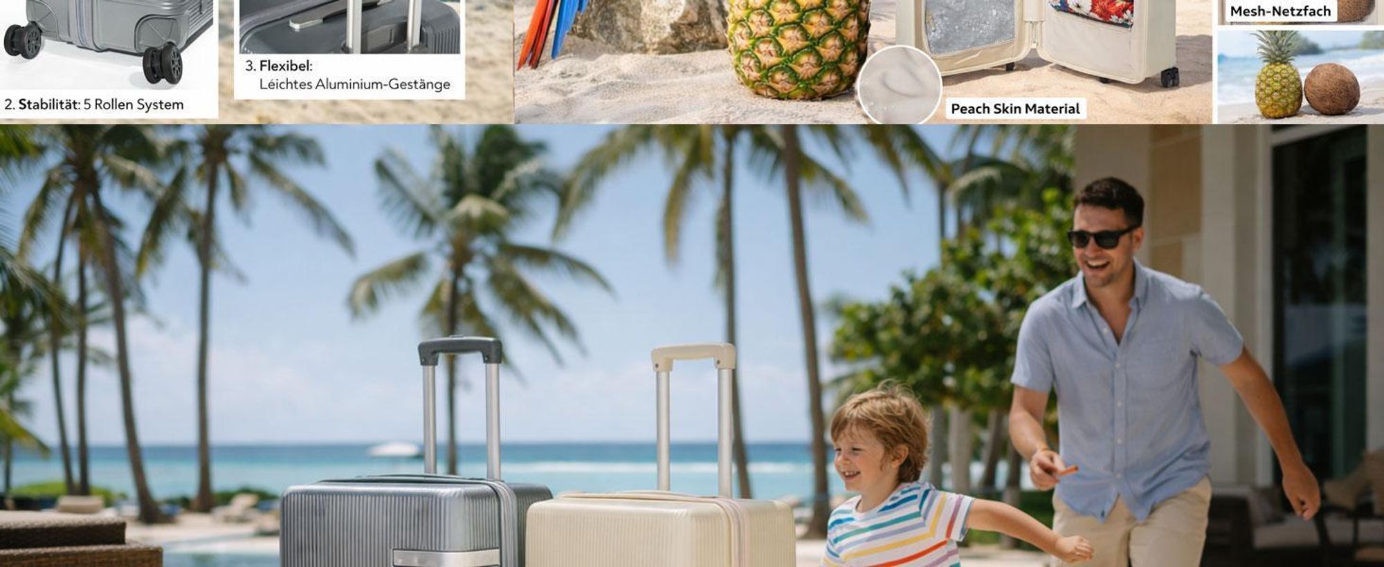 Travelhouse Sport Trunk Koffer L (76 cm) Cremeweiß