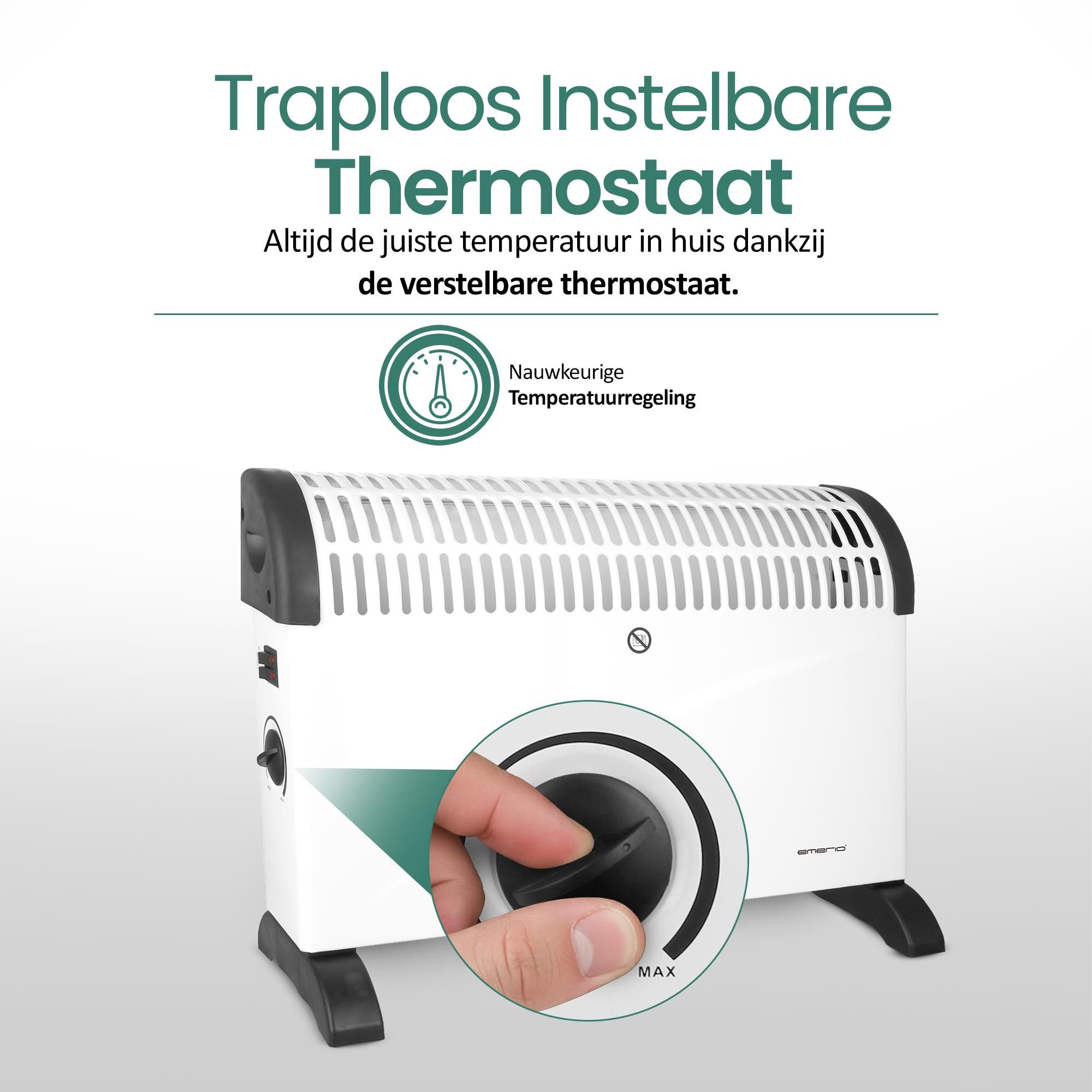 Emerio Convectorverwarming – Voor Ruimtes tot 25 m² – Oververhittingsbeveiliging – 3 Verwarmingsstanden – 2000 W – Wit – CH-121858.2