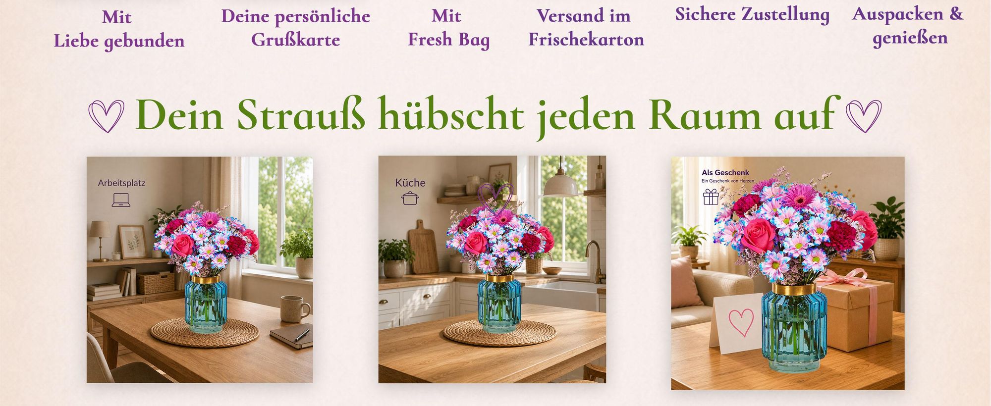 Blumenstrauß Mermaid Glow | Geschenk - frische Blumen | Blumenversand von BLOOMY DAYS