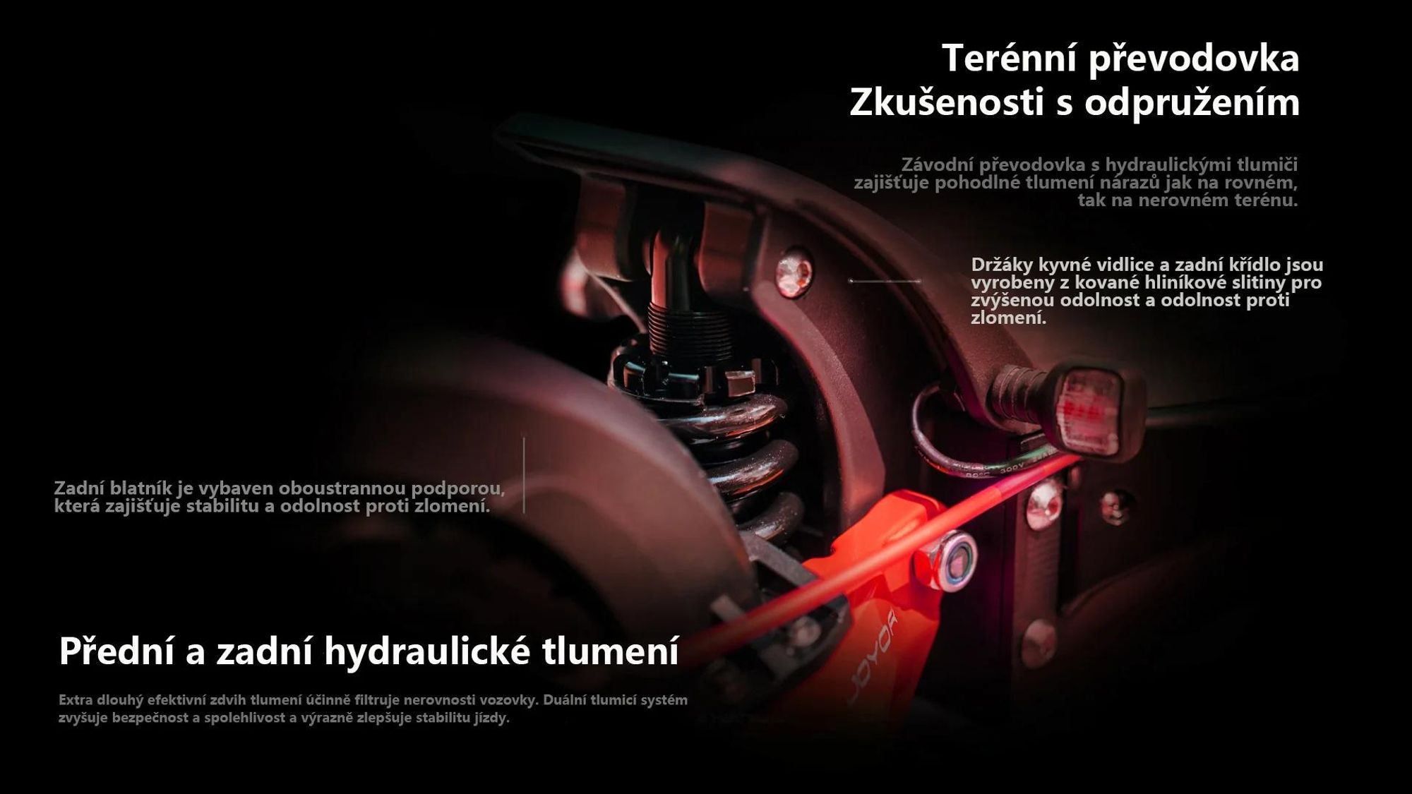 JOYOR T6E PRO Skládací Elektrická koloběžka  ABE - 500W Motor 48V26AH Baterie 10" pneumatiky do terénu - Černá