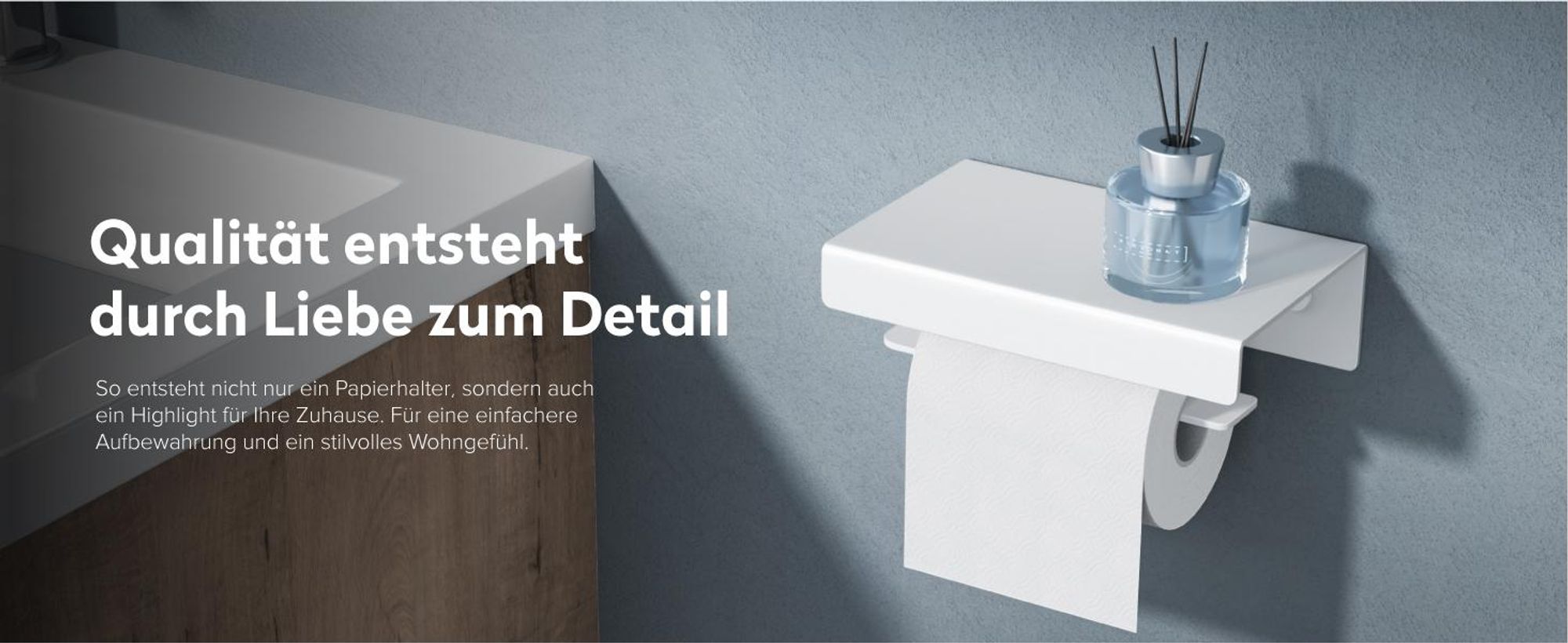 doporro Toilettenpapierhalter mit Ablage, Klopapierhalter aus Aluminiumlegierung zur Wandmontage,Klorollenhalter für Badezimmer Sandweiß Lino-05