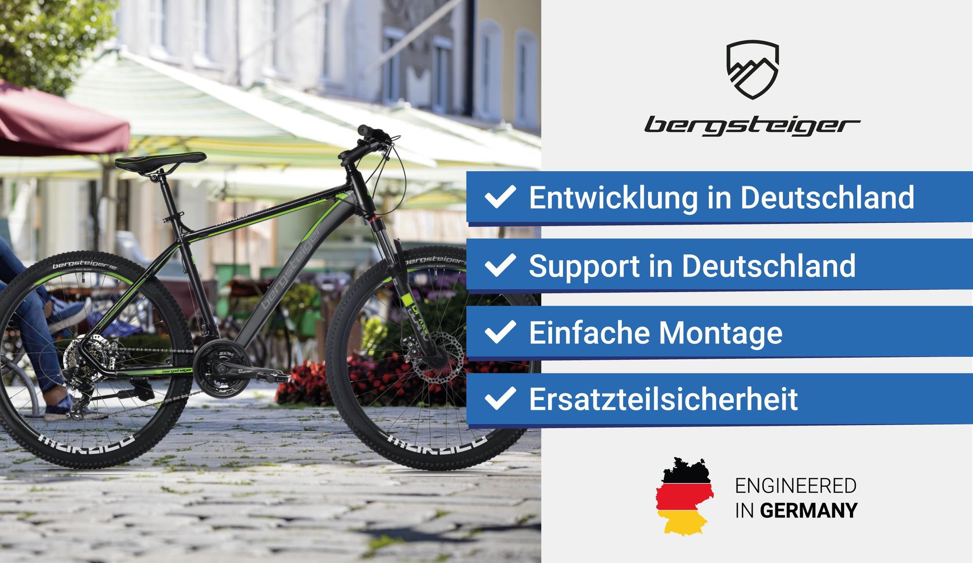 Bergsteiger Makalu 26 Zoll Mountainbike Aluminium, geeignet ab 150 cm, Scheibenbremse, Shimano 21 Gang-Schaltung, Hardtail, Jungen-Fahrrad & Herren-Fahrrad