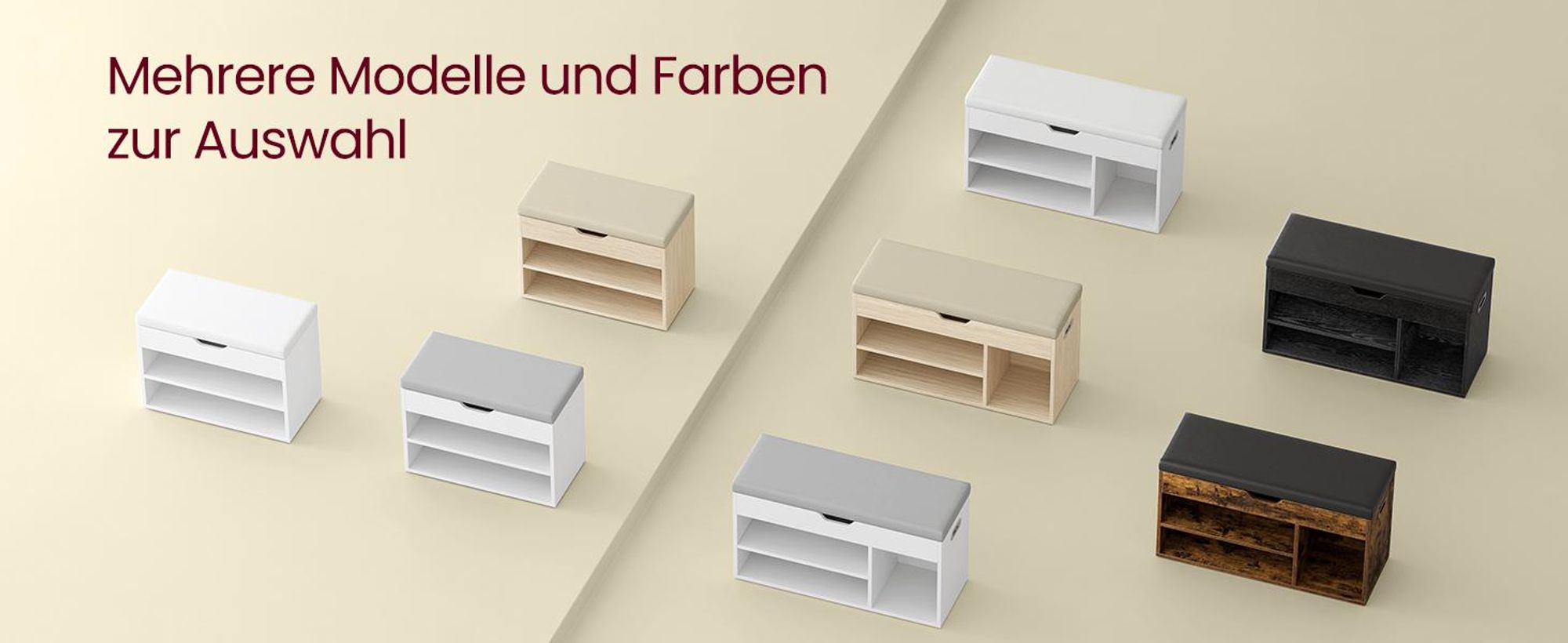 VASAGLE Schuhbank, Sitzbank, Schuhregal mit gepolstertem Kissen, Schuhorganizer