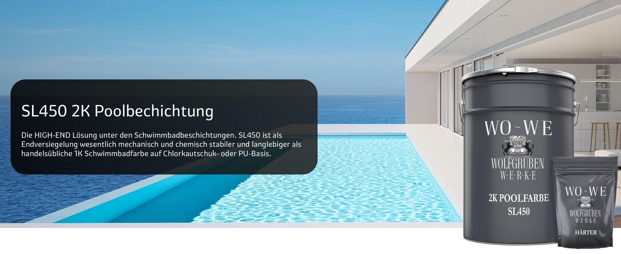 2K Poolfarbe Poolbeschichtung Schwimmbadfarbe SL450