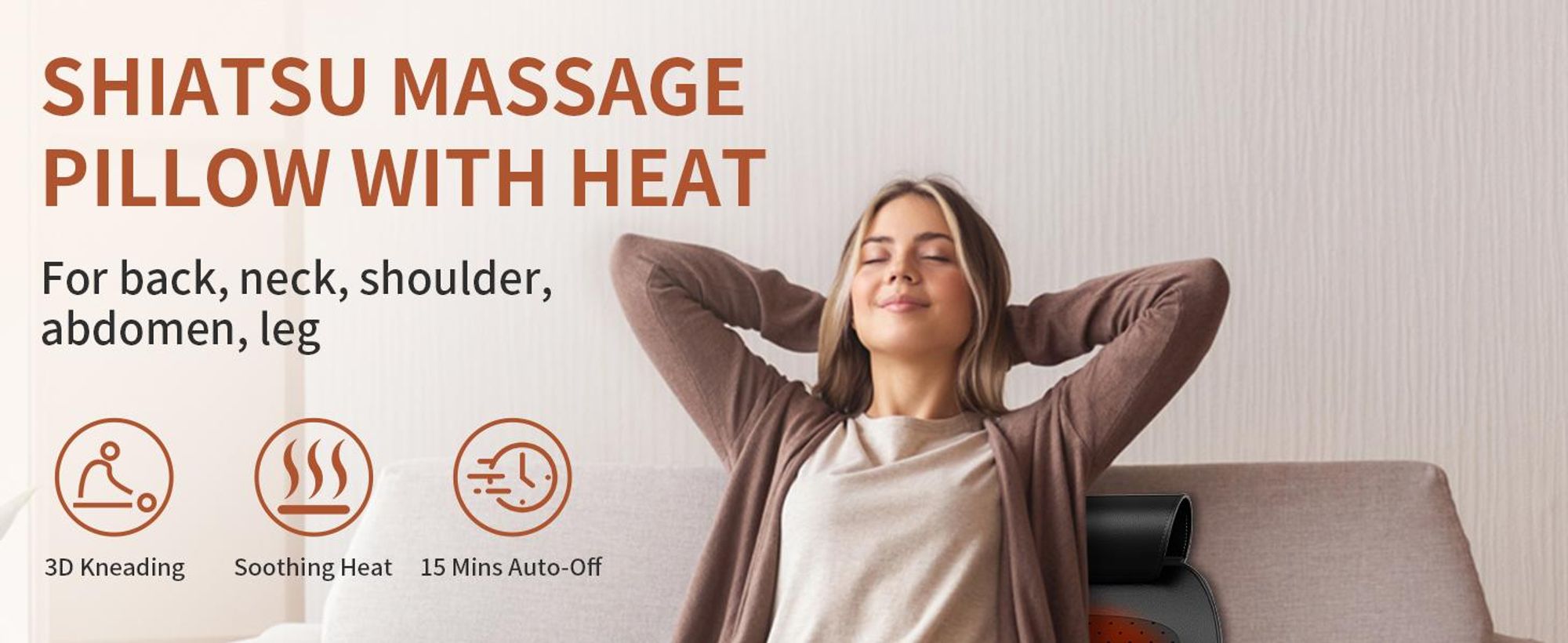 3D Shiatsu Nacken & Rücken Massagegerät mit Wärme gegen Schmerzen (Nacken, Taille, Beine) – Perfecktes Geschenk für Frauen & Männer
