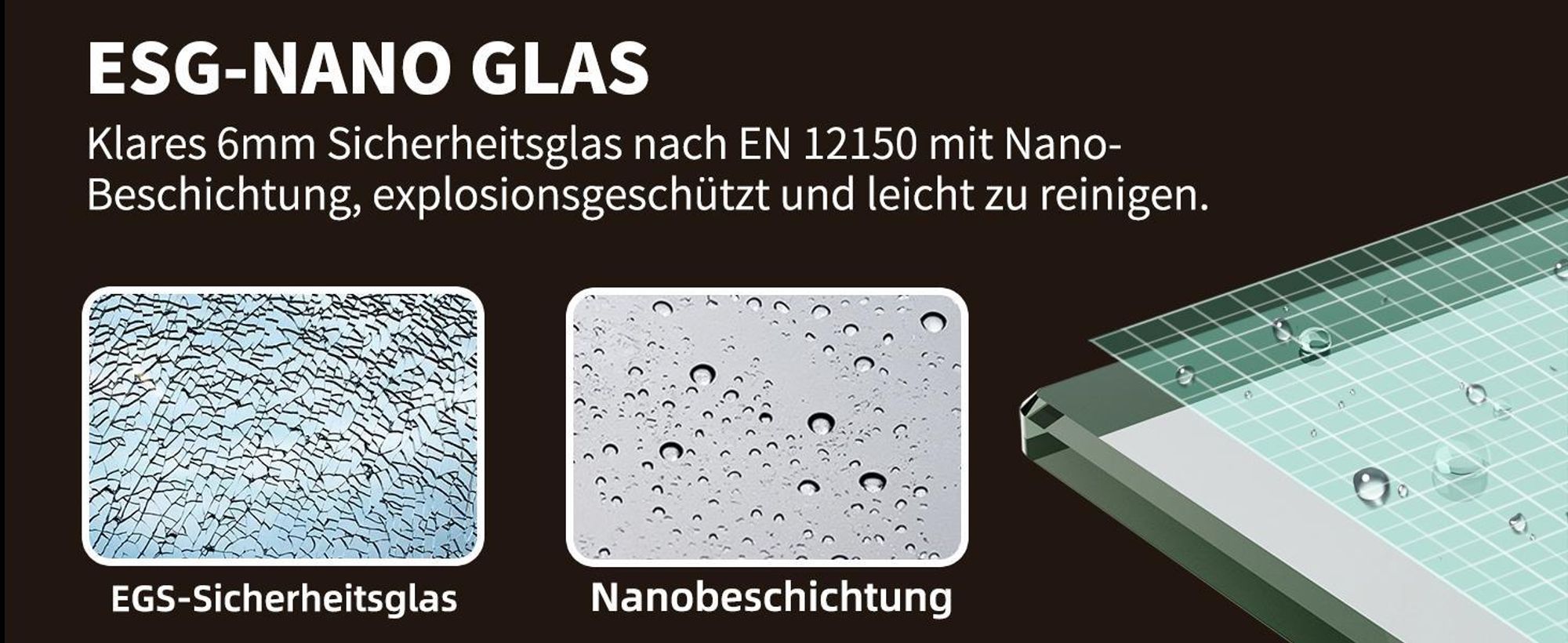 Schwarz Nischentür Dusche Falttür Duschtür 90x195cm Duschabtrennung Faltbar Duschkabine 6mm ESG NANO Glas Nischdusche Duschwand