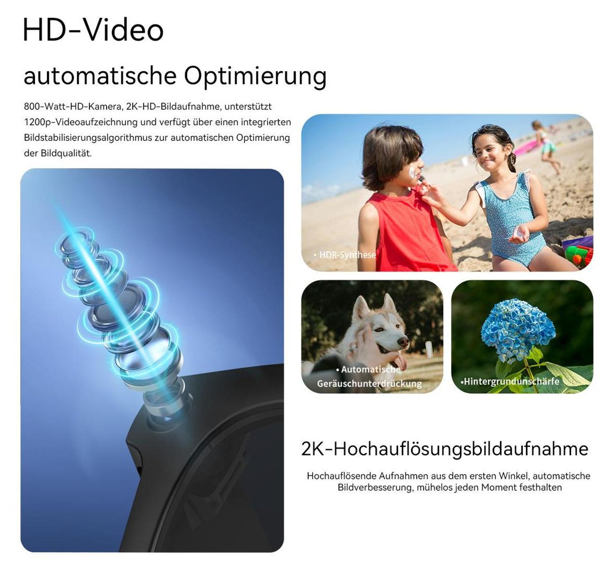 Blackview BV100 Smarte Brille mit KI-Assistent, 8MP Kamera & Offenem Audio - Bluetooth 5.4, 51h Musik, Freisprechen, IP54