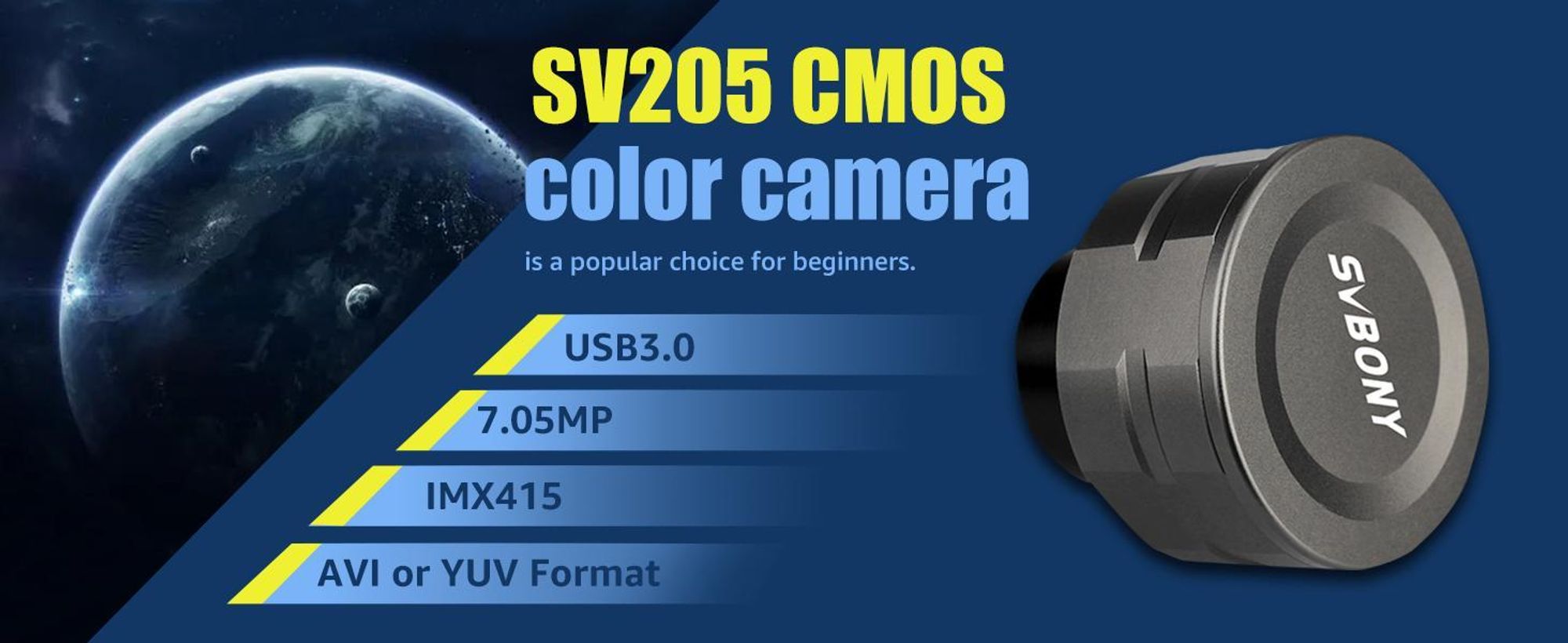 Svbony SV205 okulár kamera, dalekohled 8MP elektronický okulár USB 3.0 CCD kamera dalekohled 1.25 "astronomie fotoaparát digitální okulár pro dalekohled astrofotografie