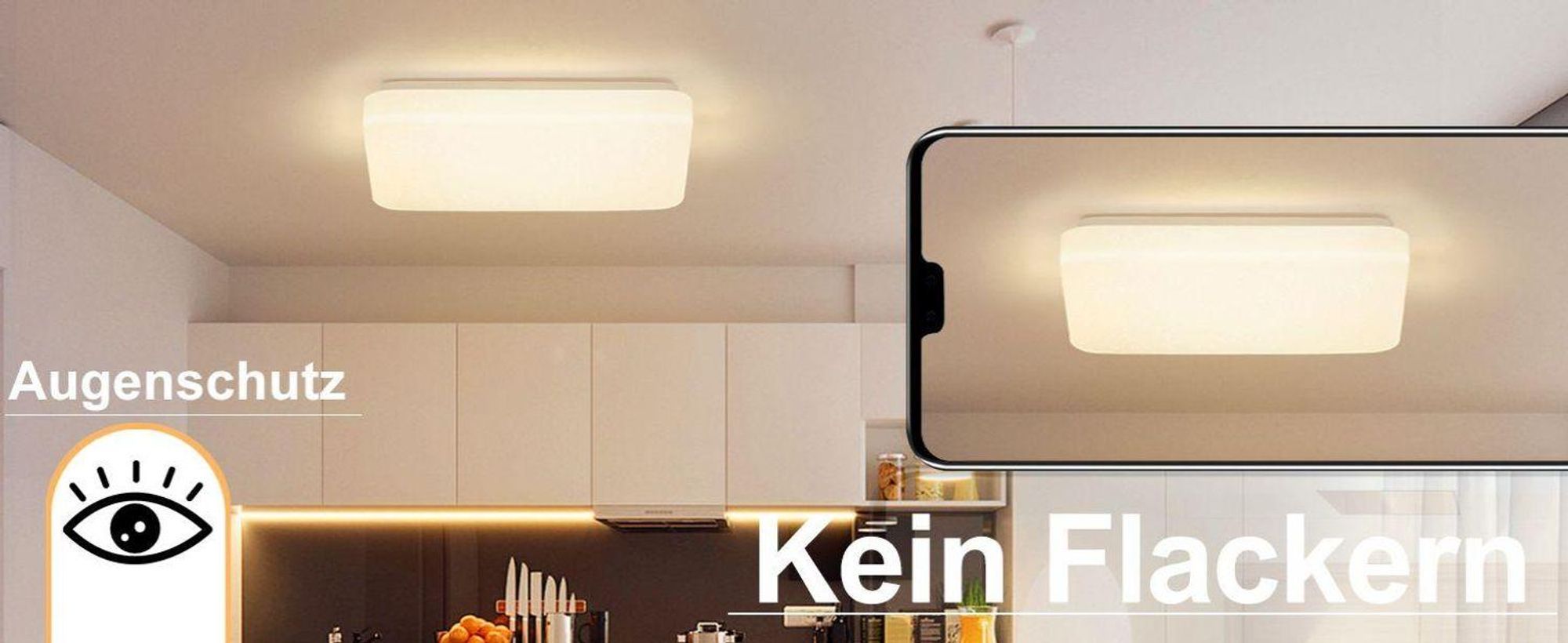 ZMH Led Deckenleuchte 3er Sternenhimmel Deckenlampe Modern Klein Eckig 15W 3000K 21cm Warmweiß für Schlafzimmer Treppenhaus Küche Wohnzimmer Büro Flur