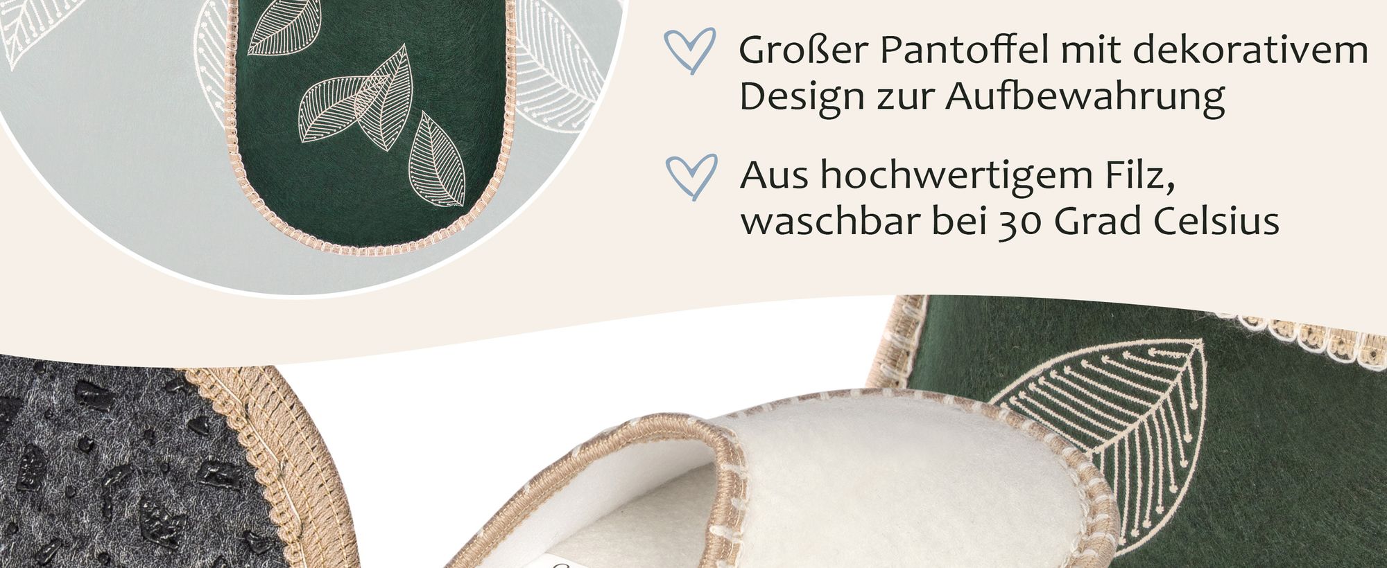 ONVAYA® ABS Gästepantoffel | Blätter | 6er Set | Antirutsch Sohle | Hausschuhe | Filzpantoffel | Gr. 36-45 Gästehausschuhe