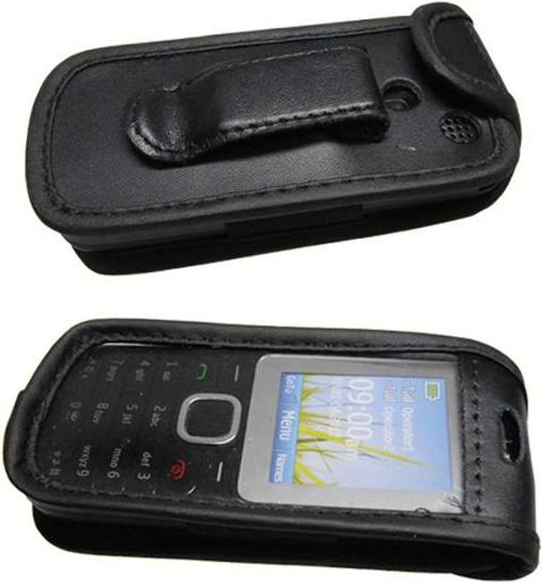 caseroxx Ledertasche mit Gürtelclip kompatibel mit Nokia C2-00 aus Echtleder, Tasche mit Gürtelclip und Sichtfenster  Bild 1