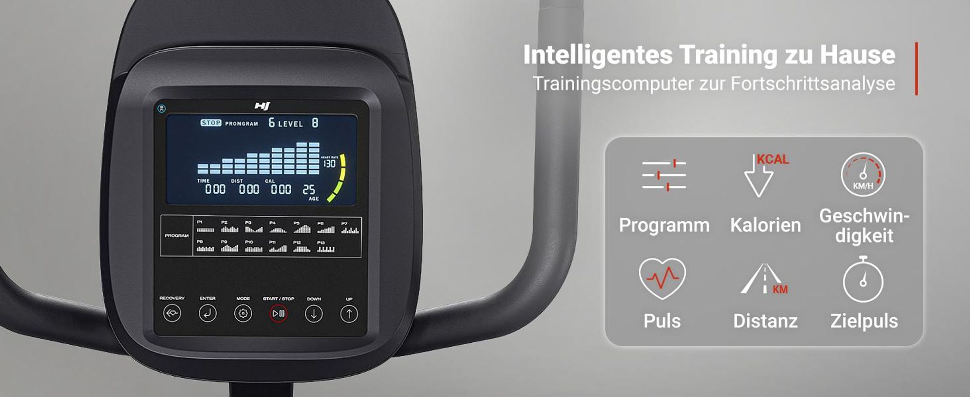 HOP SPORT® HS-5000L Liegeergometer für Zuhause mit Magnetwiderstand | Stationäres Fahrrad | Ergonomischer Sitz | leises Liegerad-Heimtrainer mit Apps