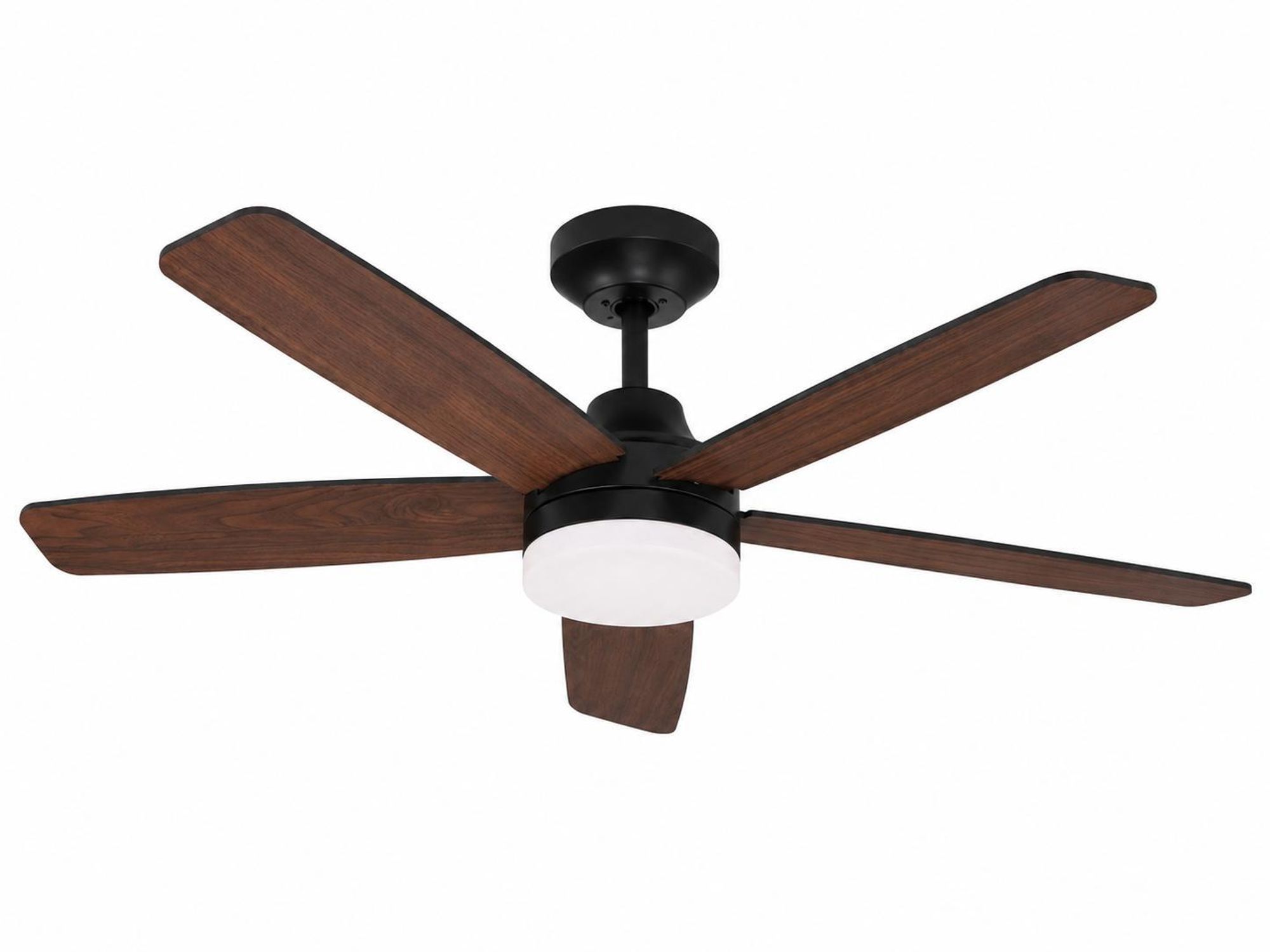 Deckenventilator mit Beleuchtung Schwarz Ø106cm H22cm 40W DC Motor 18W LED APP Fernbedienung Dimmbar 5 Wendbare Flügel für Schlafzimmer Wohnzimmer