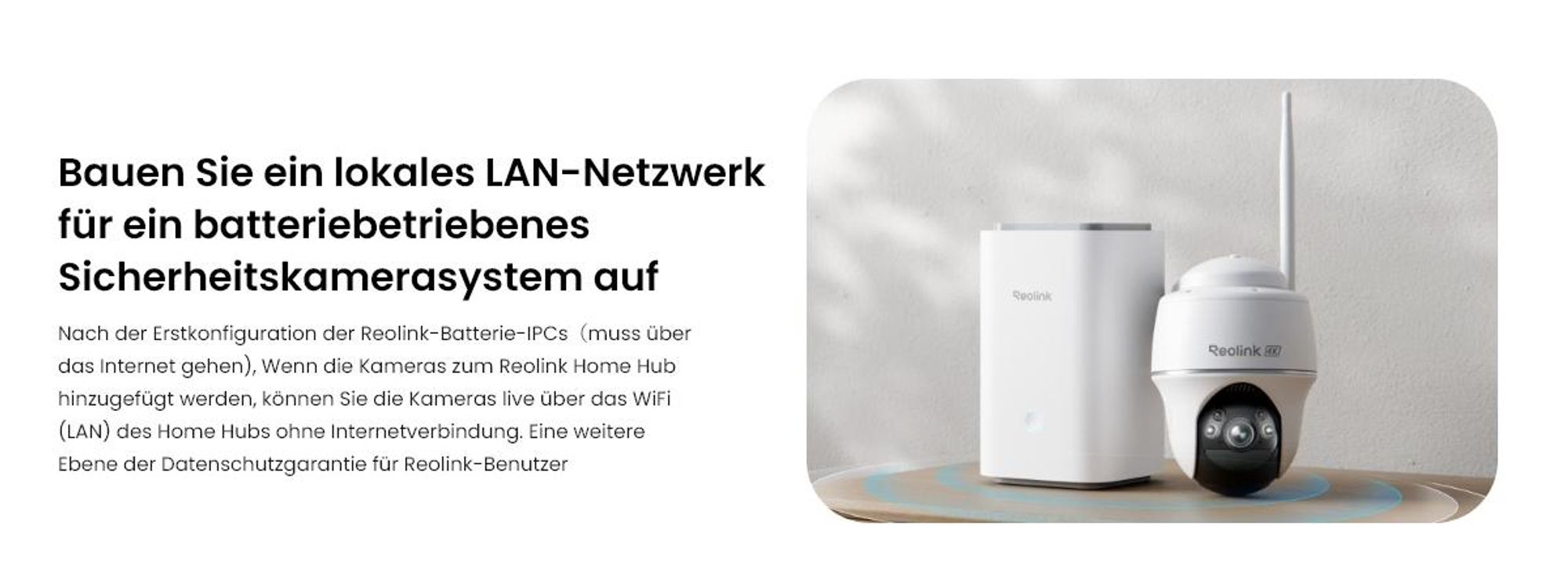 Reolink Argus PT Ultra+Solarpanel mit Home Hub, 4K 8MP Akku Überwachungskamera Set, 5/2,4 GHz WiFi, 360° Schwenkbar, Nachtsicht, mit 64GB SD-Karte