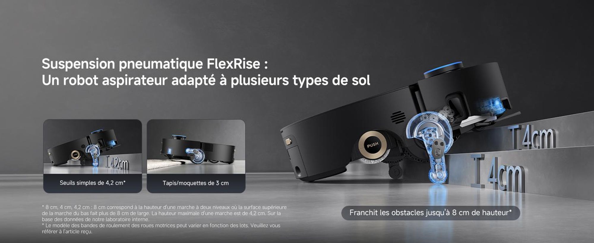 Dreame Aqua10 Ultra Roller, Sans sac, Noir, Sac à poussière, 3 roues, 0,2 l, Rechargeable, Purification