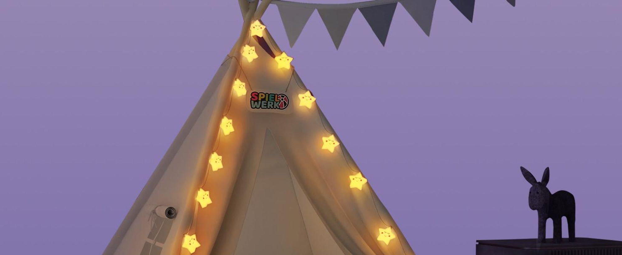 SPIELWERK Tipi Zelt Kinderzelt Weiß