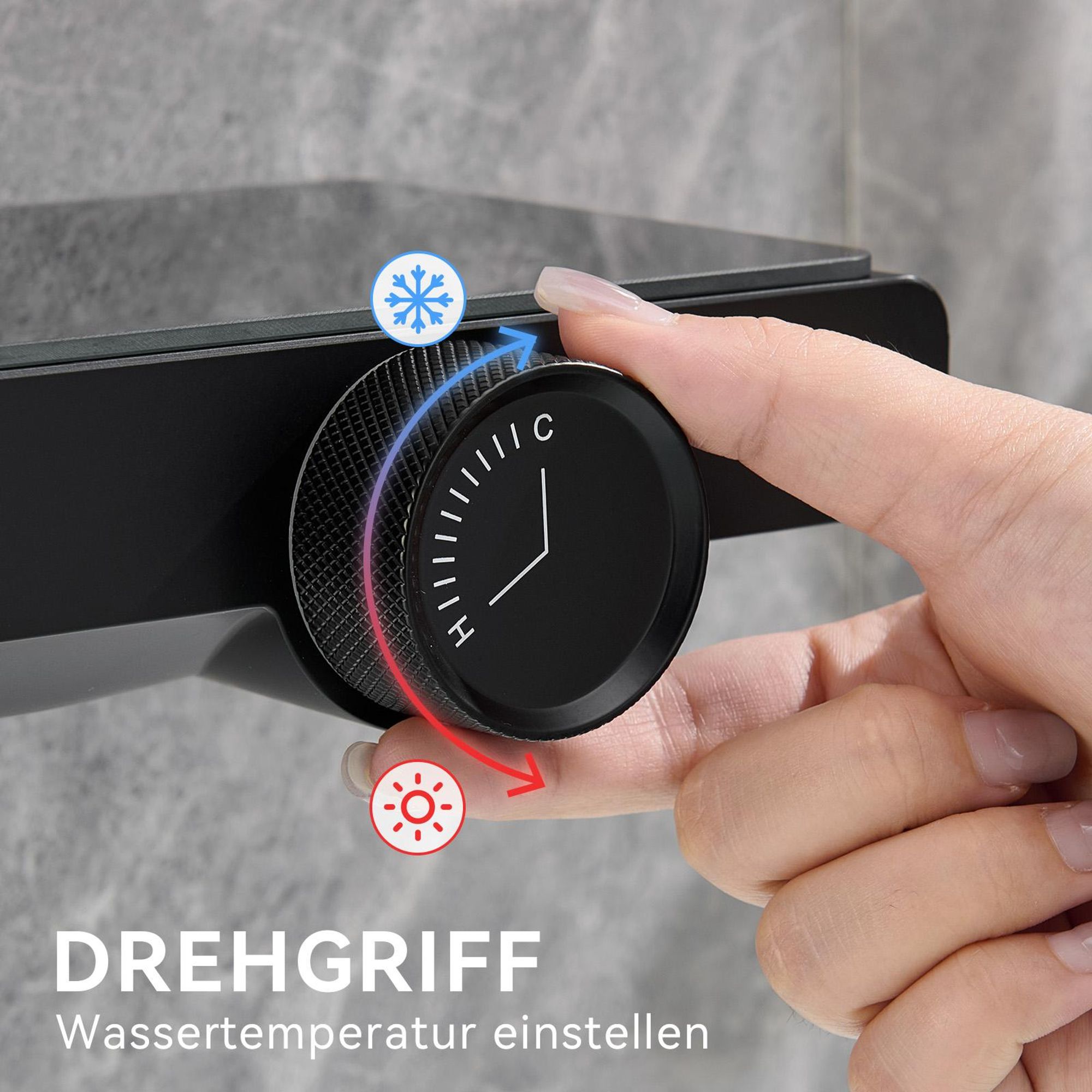 AURALUM Verchromte Wasserfall-Duscharmatur, Duschstange mit Duschkopf, Handbrausekopf mit 6 , Badewannen-Duschset., Badewannenarmatur mit Duschsystem