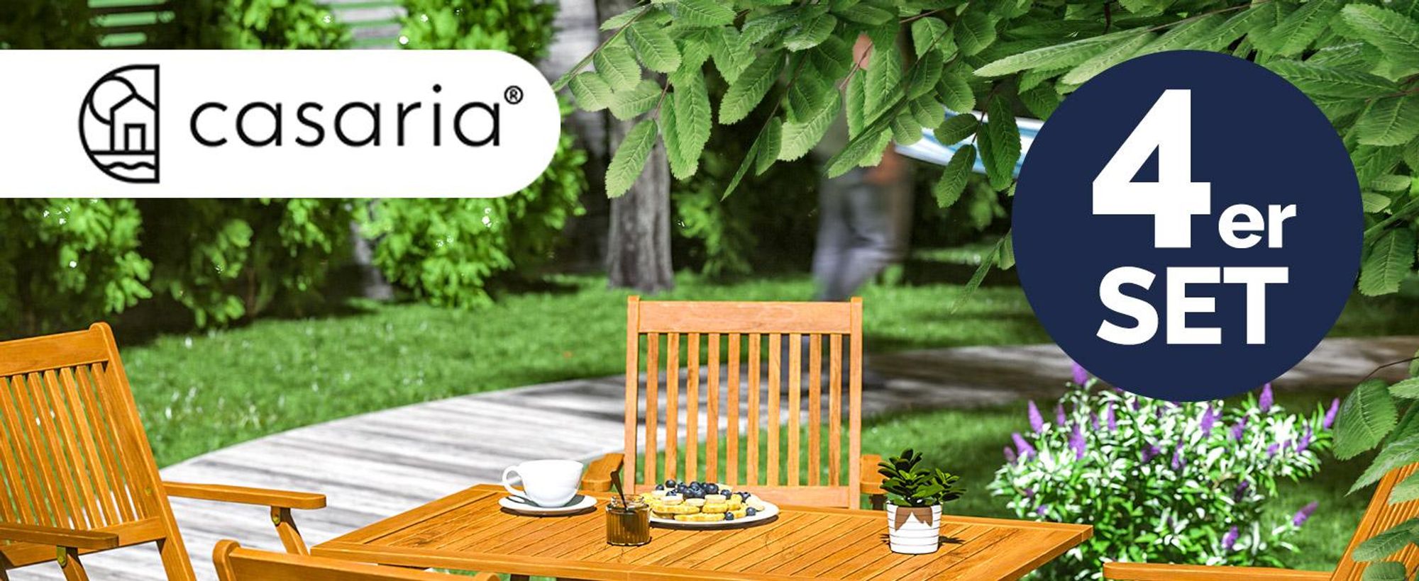 CASARIA® Gartenstuhl FSC®-Zertifiziert 4er-Set