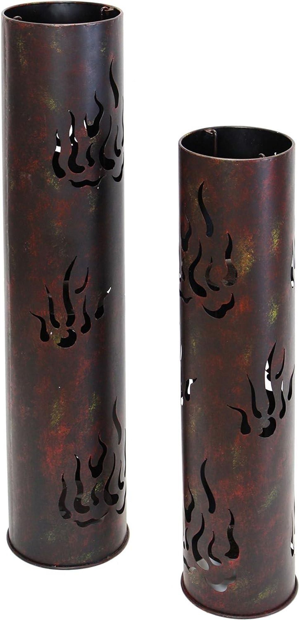 Windlichtsäule "Flammen", 2er Set, Lampe, Leuchte