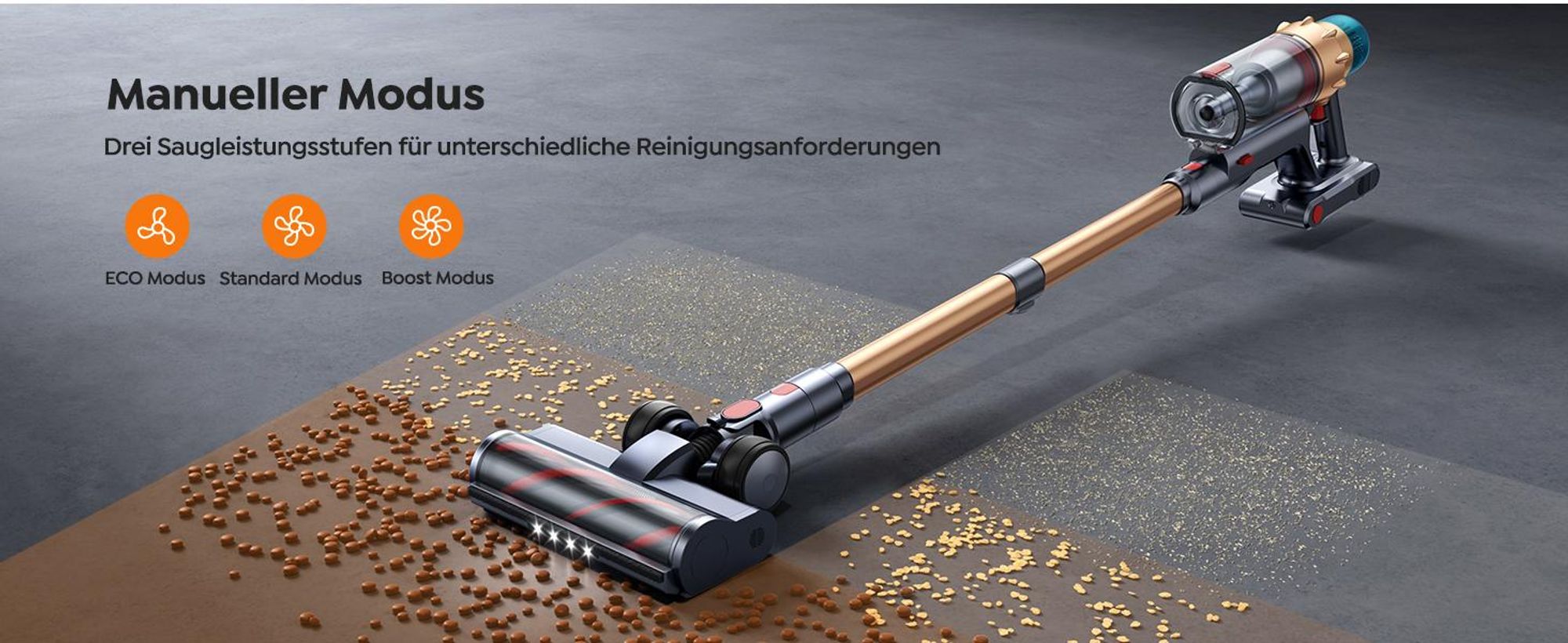 650W Akku-Staubsauger, 55kPa bürstenloser Staubsauger, LED Handstaubsauger Kabellos, SmartDisplay, für Bodenteppiche,6 in 1 akkustaubsauger,50Min,1.2L