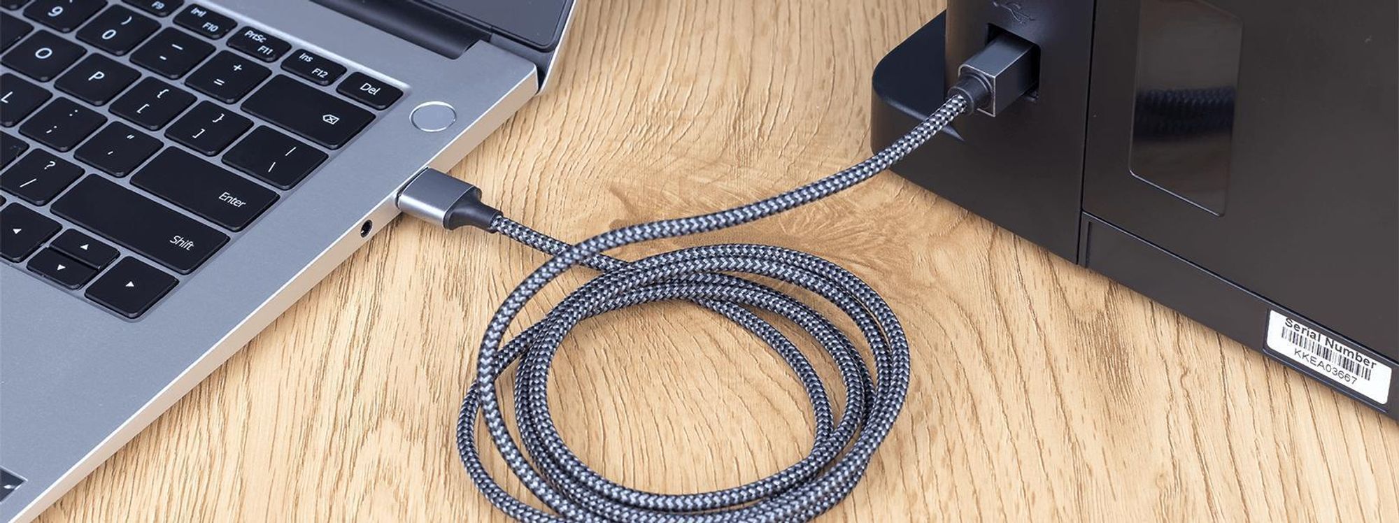 USB A zu B Druckerkabel 1.5 Meter Hochwertiges Datenkabel für Drucker Scanner USB 2.0 Geschwindigkeit Stabiles Nylongeflecht mit Metallsteckern Reagle