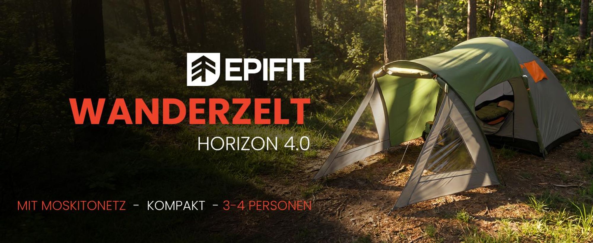 Campingzelt für 4 Personen Familienzelt mit Vorraum Moskitonetz 440x250x150 cm