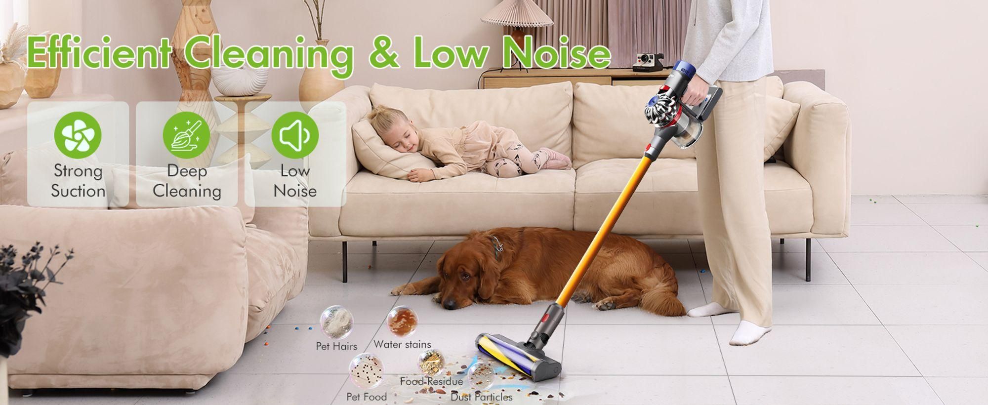 Elektrobürste mit Laser-LED für Dyson V7 V8 V10 V11 V15 – Bürste mit Direktantrieb für Hartböden & Kurzflorteppiche – Bodendüse für Staubsauger