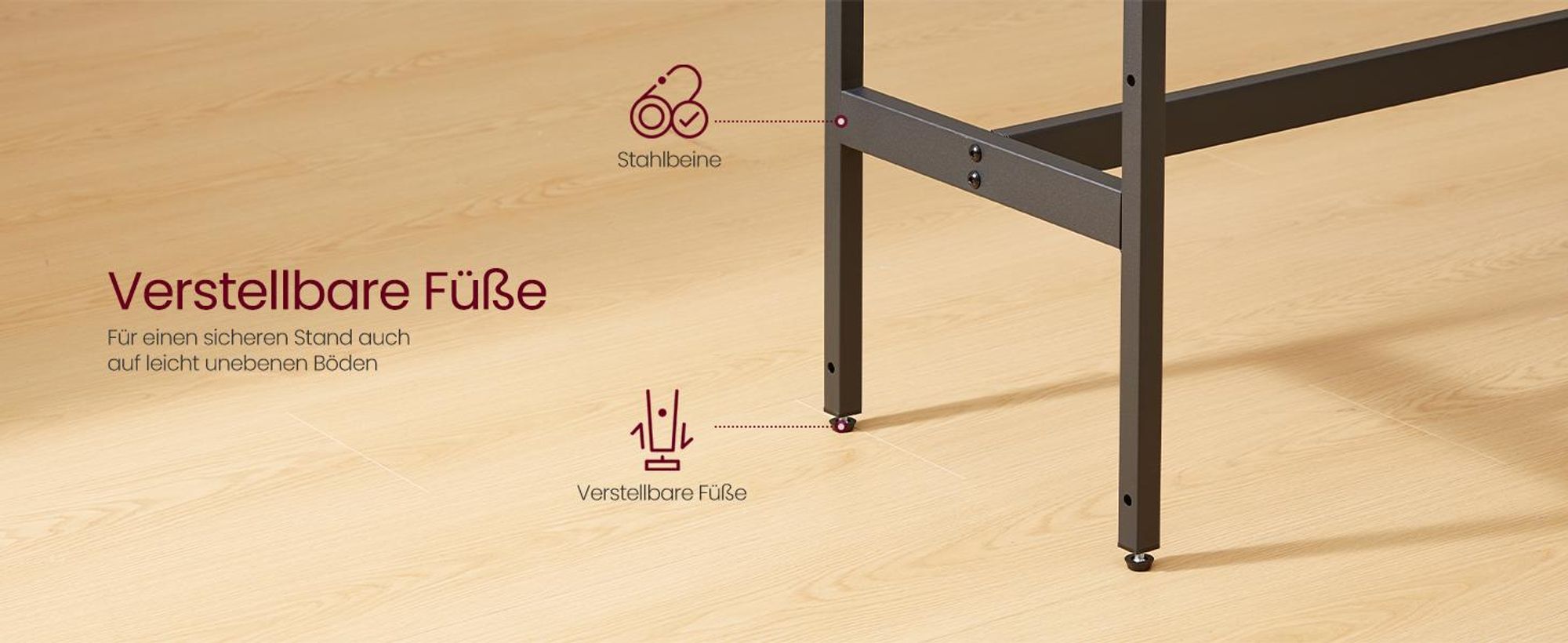 VASAGLE Bartisch-Set mit Regal, Essgruppe mit 2 Hockern, Metallgestell, für Küche oder Wohnzimmer, braun-schwarz