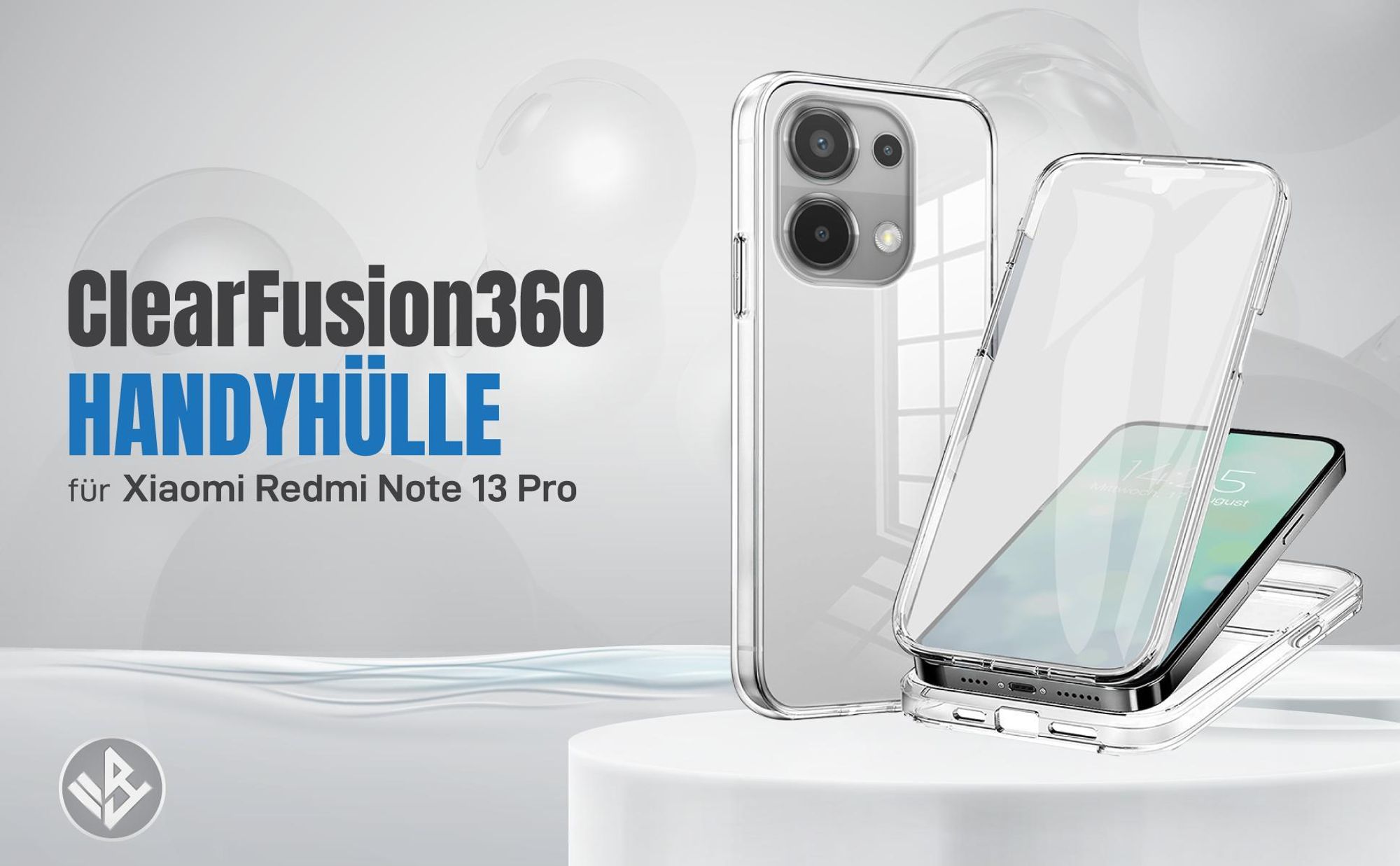 Transparente 360 Grad Hülle für Xiaomi Redmi Note 13 Pro mit Kameraschutz