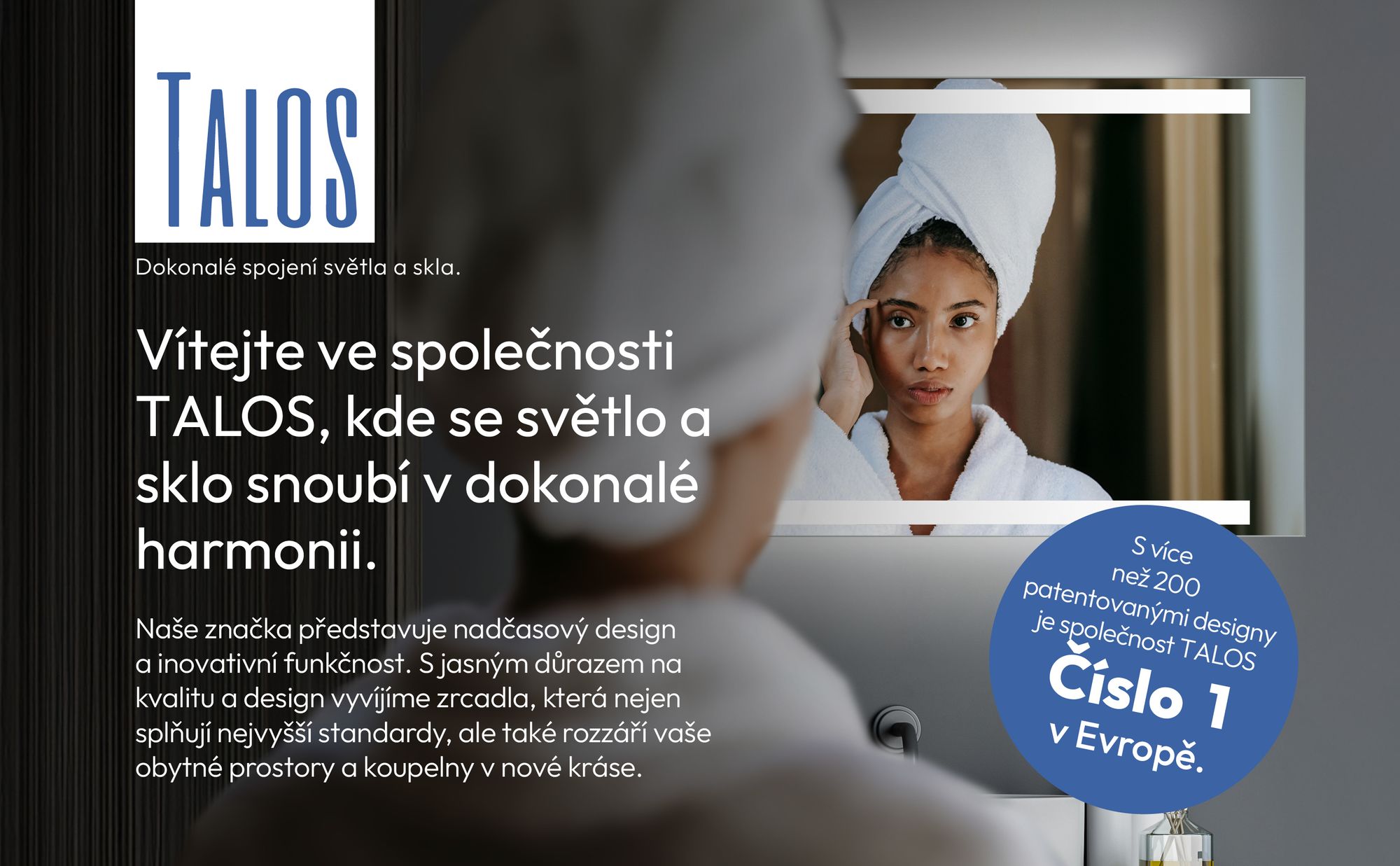 Koupelnové zrcadlo s osvětlením TALOS LED 80x60 cm - vhodné do vlhkých prostor díky hliníkovému korpusu - neutrální bílé světlo