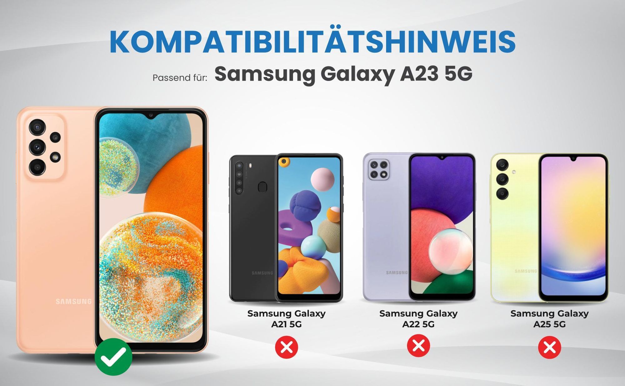 Kompatibilitätshinweise Hülle für Samsung Galaxy A23 5G
