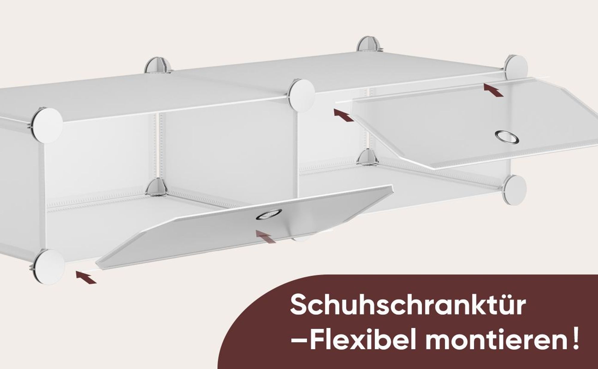 Sekey Schuhregal Schmal Schuhschrank mit 10 Fächern 1-tlg mit Tür, DIY Kunststoff Schuhaufbewahrung , Weiß